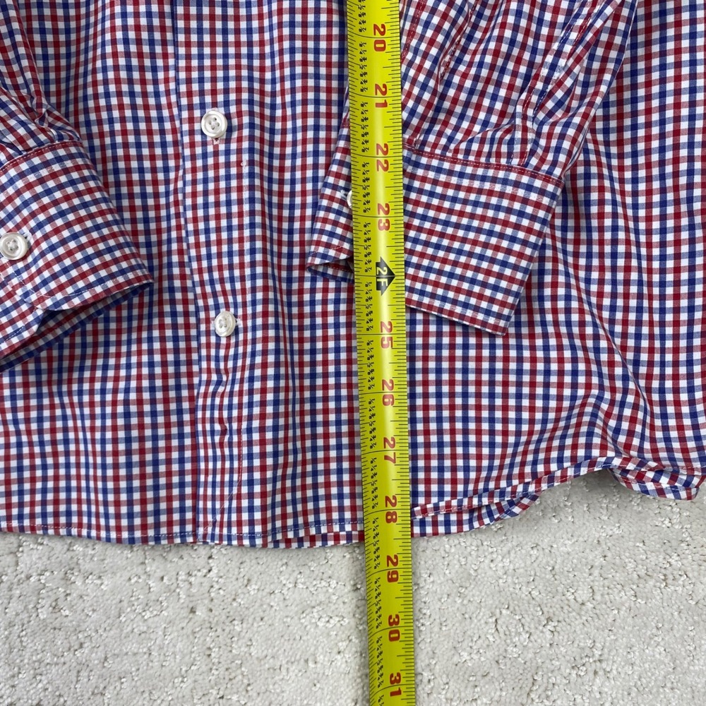 Charles Tyrwhitt Shirt Mens 15.5/33 Red Blue Gingham Slim Fit Cotton Button Down - Picture 5 of 8